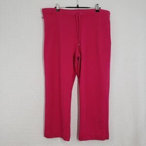 Lauren Ralph Lauren French Terry Sweatpants Women XL Pink Cropped Mcbling Cotton